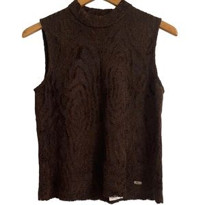 St. John Brown Sleeveless Sweater